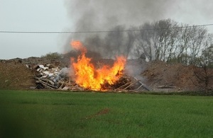 Burning waste wood