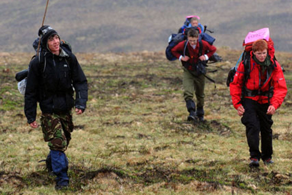 Youngsters taking part in the 2010 Ten Tors Challenge