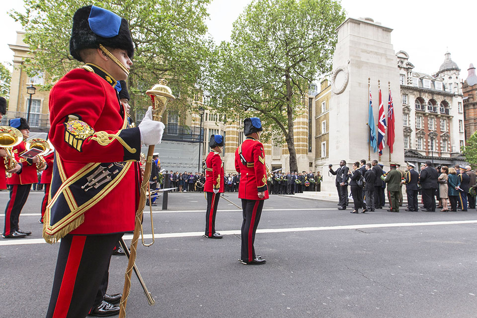 Band of the Corps of the Royal Engineers perform at the memorial ceremony