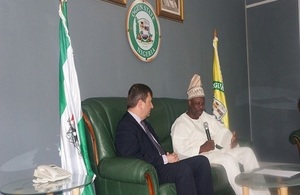 The High Commissioner in a discussion with Governor Ibikunle Amosun on possible UK collaboration with Ogun state.