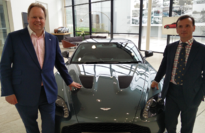 Secretary of State for Wales, Rt Hon Alun Cairns with Aston Martin CEO Dr Andy Palmer