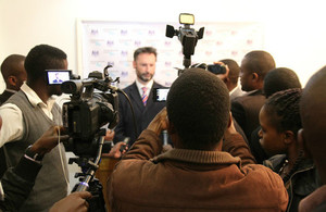 Michael Nevin with the Press