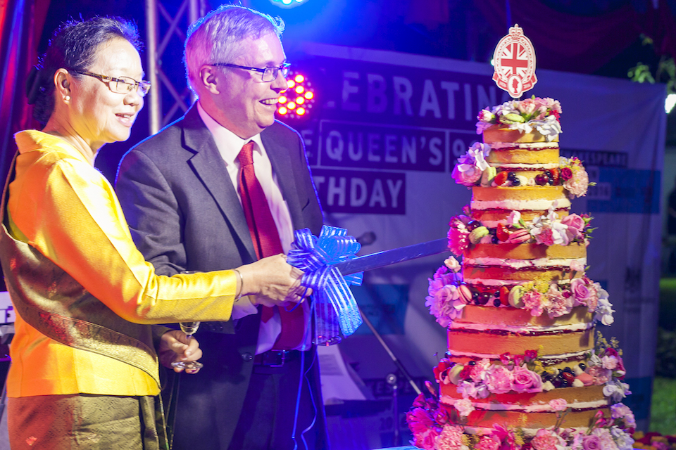 Cutting the birthday cake