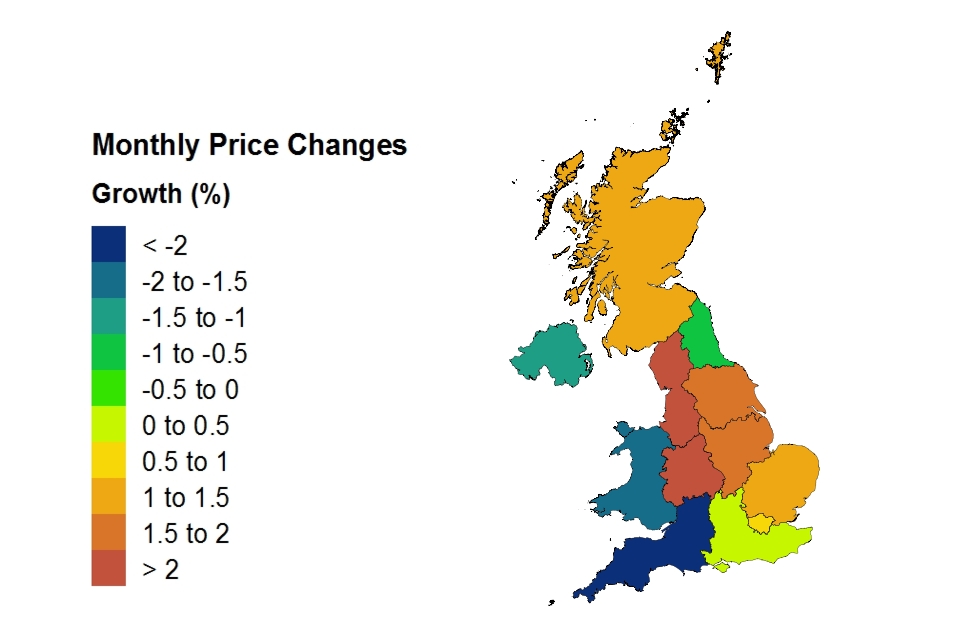 Price changes by country and government office region