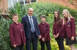 Image: Headteacher and pupils