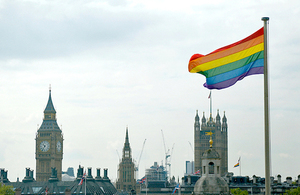 DFID marks London Pride 2016 by flying the rainbow flag.