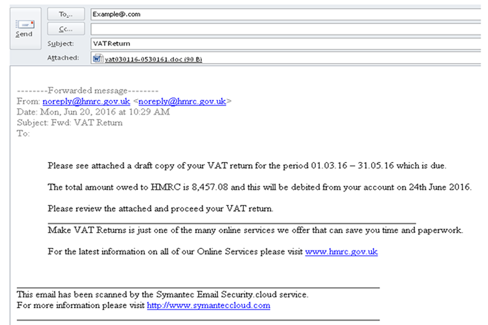 Phishing Emails And Bogus Contact HM Revenue And Customs Examples GOV UK