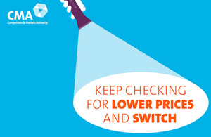 Energy market investigation illustration: 'Keep checking for lower prices and switch'.