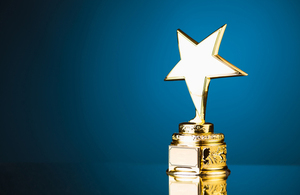 Golden award in a star shape