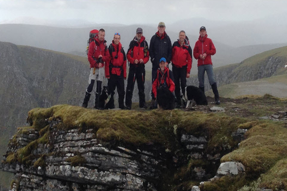 Hamish with some of the search and rescue volunteers