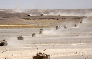 Danish tank convoy on road to the patrol base