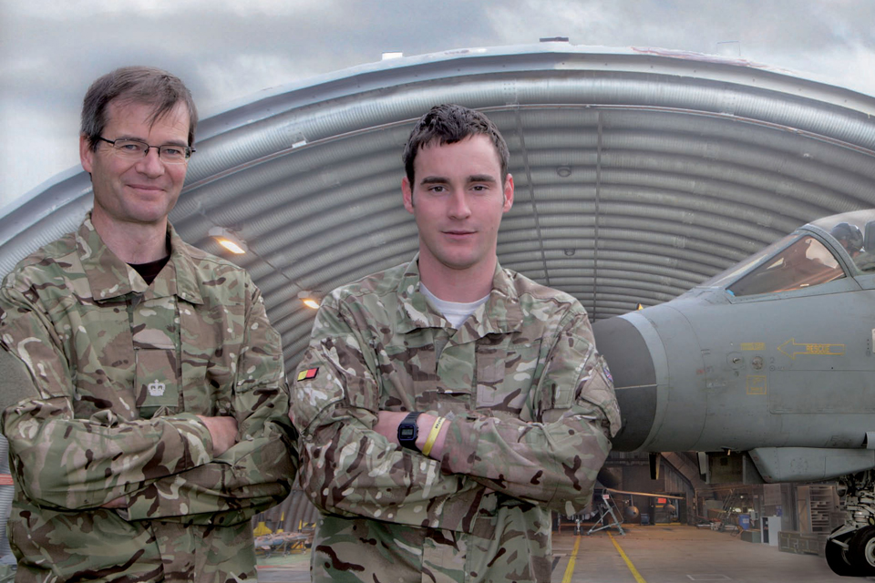 Major Jeremy Higgins (left) and Captain James Perring 