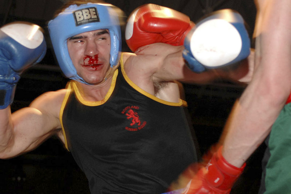 The Middleweight Final of the Royal Navy Novice Boxing Championships 2007, held at HMS Nelson, Portsmouth 