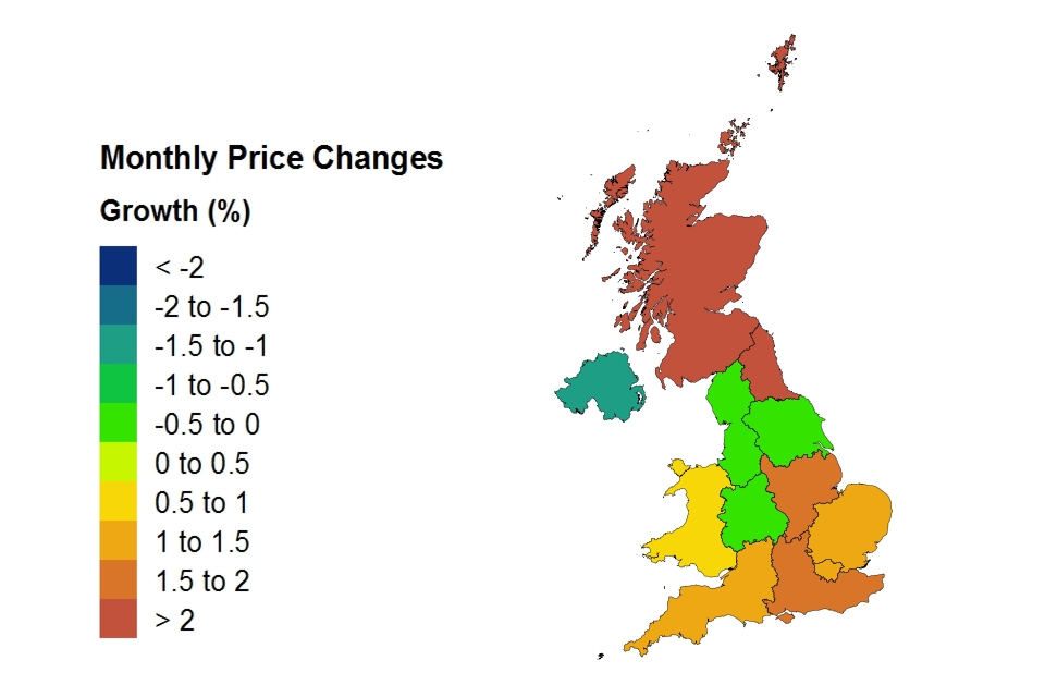 Price changes by country and government office region