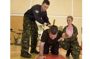 A Service person undergoing treatment