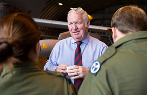 Armed Forces Minister Mike Penning has visited Royal Air Force personnel at RAF Marham