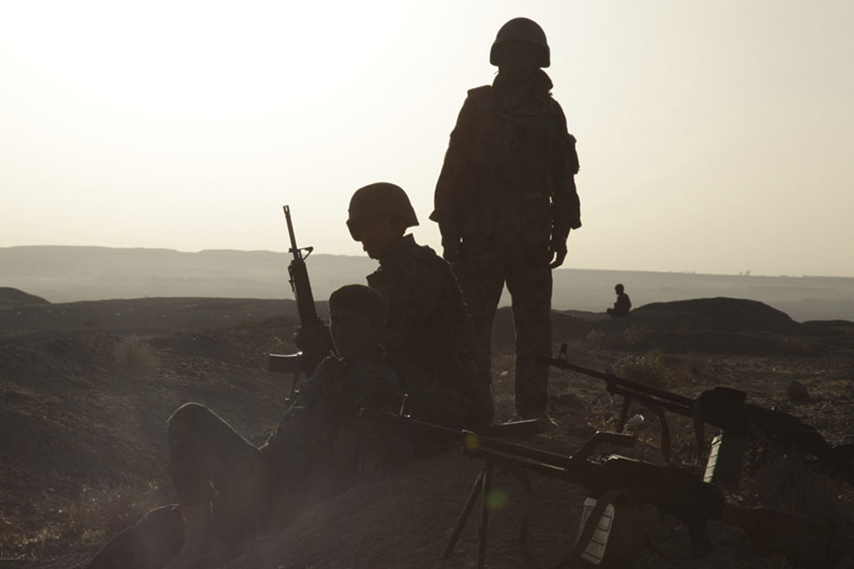 Afghan soldiers in Naqilabad Kalay after driving Taliban insurgents from the Helmand village in November 