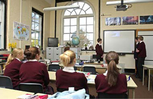 A geography lesson at Duke of York's Royal Military School (stock image)