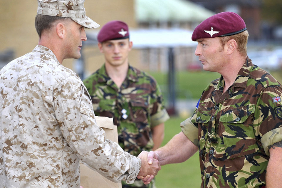 US Marines honour paratrooper for actions in Afghanistan GOV.UK