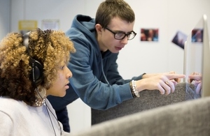 College students using computer