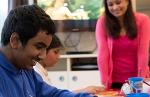 Staff and children in a social care setting