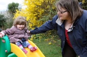 Child going down a slide