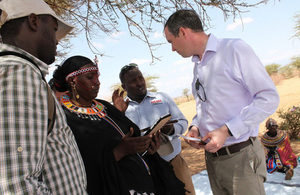 Minister James Wharton meets beneficiaries from DFID's Arid Lands programme. Picture: UK in Kenya