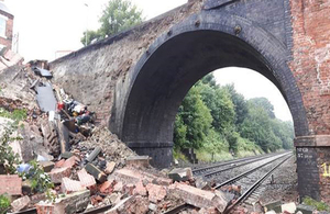 Image showing partial bridge collapse at Barrow upon Soar