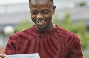 student opening A level exam results