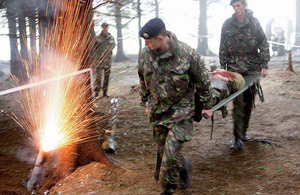 Officer Cadets are tested on casualty evacuation drills