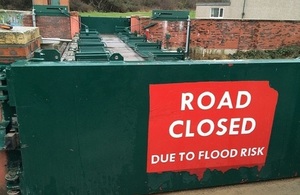 Image shows the new floodgates and parapets in Skinningrove