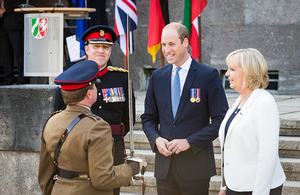 Duke of Cambridge inspects the 20th Armoured Infantry Brigade