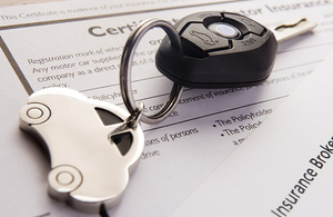 Car keys and insurance papers