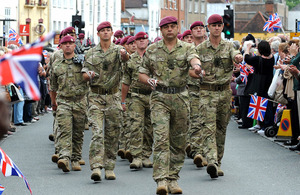 Soldiers march through Colchester