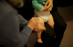 A baby being vaccinated.
