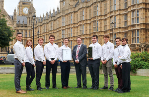 John Howell, MP for Henley with apprentices from the UK Atomic Energy Authority (UKAEA)