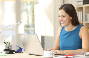 Woman buying on a laptop