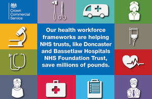 Health icons with testimonial from customer saying they have saved millions