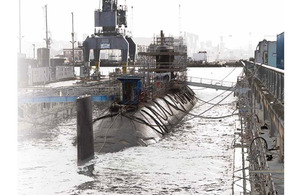 HMS Trenchant undergoing maintenance