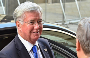 Defence Secretary Michael Fallon arrives at informal EU Defence Ministerial in Slovakia. Picture: British Embassy Slovakia.