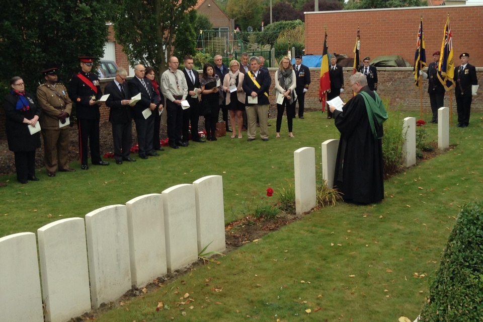 Reverend Roy Burley leads the service - Crown Copyright - All rights reserved