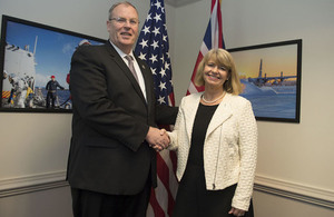 Minister for Defence Procurement Harriett Baldwin visits Washington D.C. to meet Deputy Secretary of Defence Robert Work. DoD photo by Navy Petty Officer 1st Class Tim D. Godbee