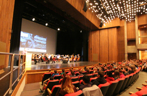 Students attend a special preview of The Battle of the Somme film in St. John's, Newfoundland and Labrador