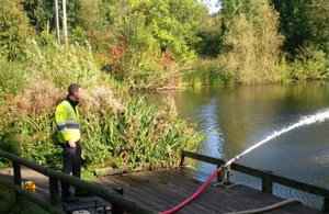 Environment Agency officers carrying out aeration