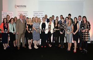 North East Apprentices and Employer Finalists and host George Richie Chair of North East Apprenticeship Ambassador Network 2016