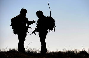 A Bowman radio operator (right)