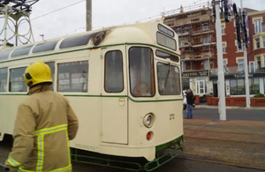 Image of the tram involved (courtesy of the Blackpool Gazette)