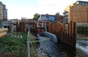 Image shows the removable weir at Leeds