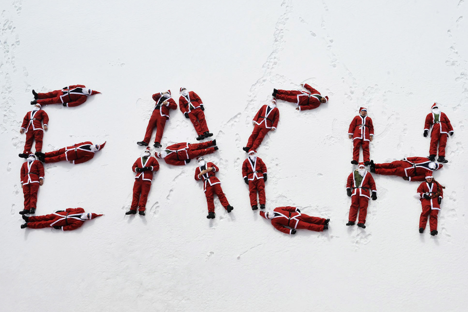 HMS Protector's Father Christmasses