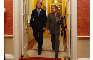 Prime Minister David Cameron and Colonel Jim Morris, Royal Marines